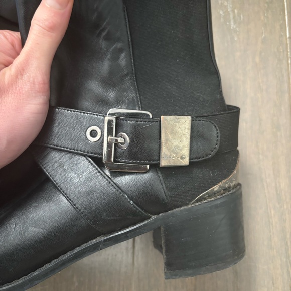 Stuart Weitzman black leather manlow boots - Picture 10 of 11